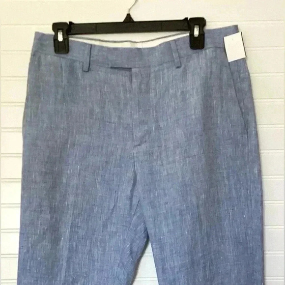 Banana Republic Tapered Fit 100% Linen Blue Pants Size 30X32 Trousers Career - Picture 2 of 12